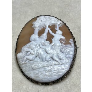 画像2: ビクトリア時代のシェルカメオブローチ