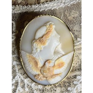 画像16: 素晴らしい三層彫りのシェルカメオブローチ