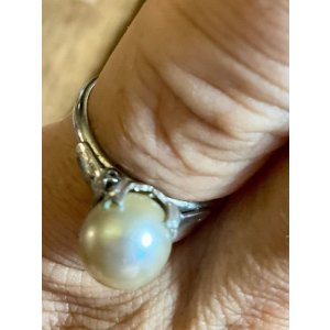 画像5: 模造真珠のシルバーリング1940年イギリス