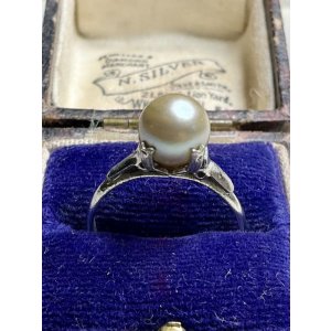 画像14: 模造真珠のシルバーリング1940年イギリス