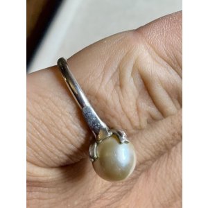 画像6: 模造真珠のシルバーリング1940年イギリス