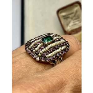 画像10: オーストリアンハンガリアンのアメシスト、パール、ペーストリング1890年オーストリア(フランス)