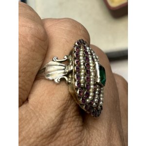 画像12: オーストリアンハンガリアンのアメシスト、パール、ペーストリング1890年オーストリア(フランス)