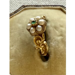 画像4: 金細工が素晴らしいエメラルド＆バールリング1880年イギリス