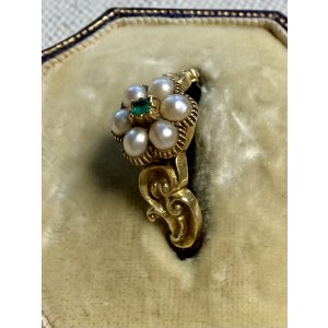 画像8: 金細工が素晴らしいエメラルド＆バールリング1880年イギリス