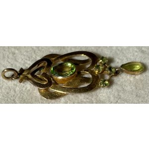 画像16: アール・ヌーヴォーの綺麗なペリドットのペンダントトップ1910年イギリス