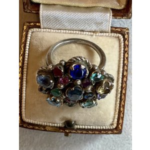 画像13: カラフルで綺麗なストーンのアンティークリング1920年
