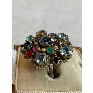 画像17: カラフルで綺麗なストーンのアンティークリング1920年