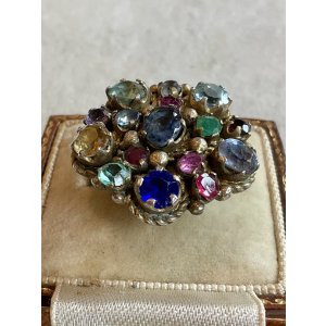 画像16: カラフルで綺麗なストーンのアンティークリング1920年