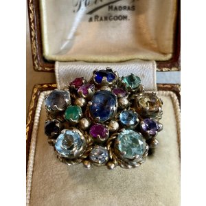 画像19: カラフルで綺麗なストーンのアンティークリング1920年