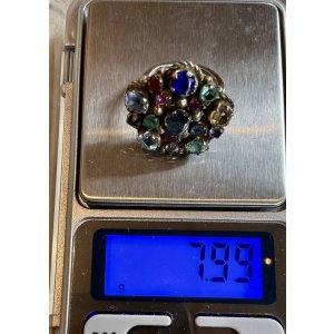 画像3: カラフルで綺麗なストーンのアンティークリング1920年