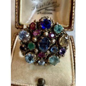 画像14: カラフルで綺麗なストーンのアンティークリング1920年