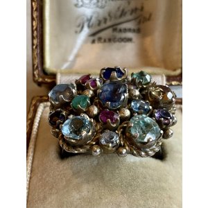 画像18: カラフルで綺麗なストーンのアンティークリング1920年