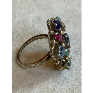 画像11: カラフルで綺麗なストーンのアンティークリング1920年