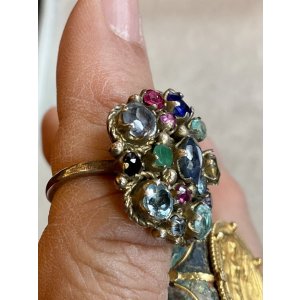 画像5: カラフルで綺麗なストーンのアンティークリング1920年