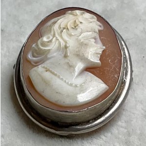 画像3: シルバーフレームシェルカメオブローチ&ペンダント