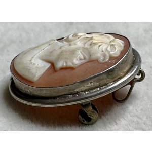 画像7: シルバーフレームシェルカメオブローチ&ペンダント