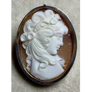 画像1: 綺麗なシェルカメオブローチ&ペンダント1960年イタリア