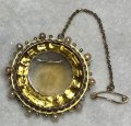 綺麗なシトリンとシートパールのブローチ&ペンダント1880年イギリス