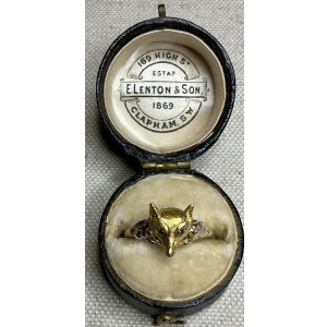 画像1: つぶらな瞳が可愛いキツネの指輪1890年イギリス