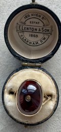 赤い惑星のようなガーネットリング1880年イギリス