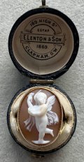 可愛い天使のシェルカメオリング1880年イギリス