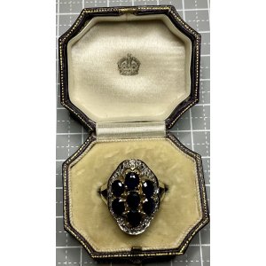 画像1: 綺麗なサファイアとダイアモンドリング1920年イギリス
