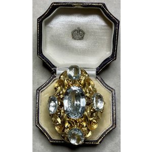 画像1: ビクトリア時代の素晴らしいアクアマリンゴールドリング1880年イギリス