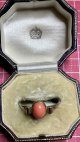 サーモンピンクが綺麗なビンテージリング1940年イギリス