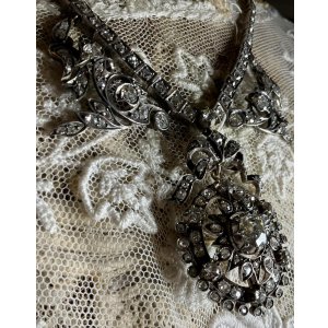 画像1: 素晴らしいダイアモンドネックレス&ブローチ1880年フランス