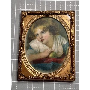 画像1: 可愛い少年のプリントが入ったビクトリア時代のフォトフレーム1880年イギリス