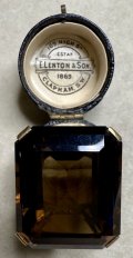 八角形で大きくて綺麗なスモーキークォーツのリング1940年イギリス