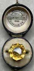 八角形で縁起が良く綺麗なシトリンリング1940年イギリス