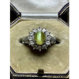 画像18: 綺麗な猫の目　キャッツアイダイアモンドリング1960年イギリス