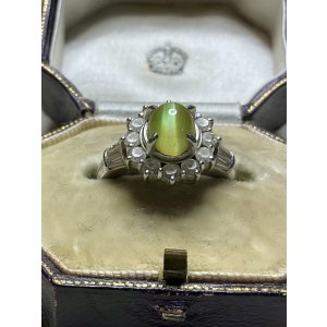 画像16: 綺麗な猫の目　キャッツアイダイアモンドリング1960年イギリス