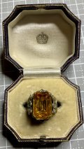 黄色が綺麗なビンテージリング1940年イギリス