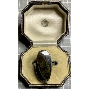画像1: 綺麗なマザーオブパールのビンテージリング1940年イギリス