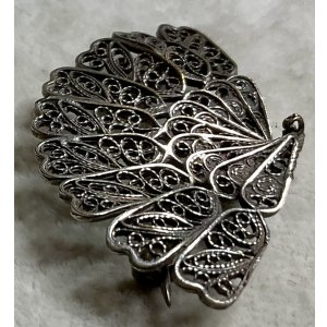 画像7: シルバーの銀糸細工ブローチ1940年イギリス
