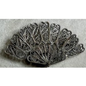 画像9: シルバーの銀糸細工ブローチ1940年イギリス