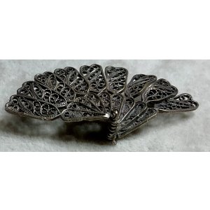 画像8: シルバーの銀糸細工ブローチ1940年イギリス