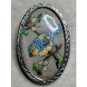 画像1: 可愛い鳥の刺繍ブローチ1950年イギリス
