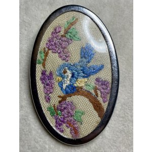 画像1: 可愛い鳥の刺繍ブローチ1940年イギリス