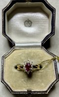 綺麗なルビーとダイアモンドのリング1920年イギリス