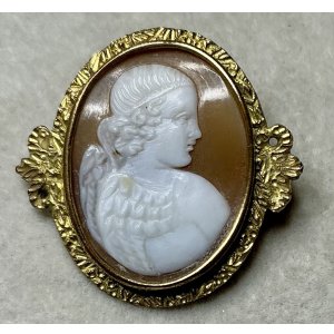 画像1: 羽根の表現が珍しい天使のカメオ1880年イギリス