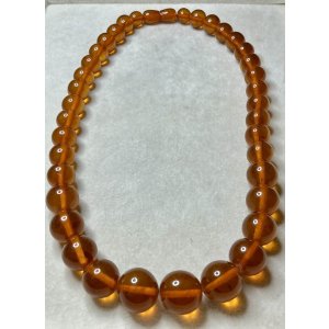 画像6: 綺麗なアンバーガラスのネックレス1960年イギリス