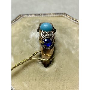 画像11: 珍しい配色で綺麗なターコイズ、サファイア、ダイアモンドリング1890年イギリス