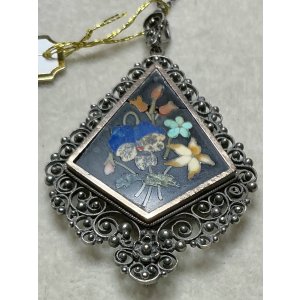 画像1: フローレンスモザイクのペンダントトップ1890年イタリア