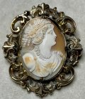 ビクトリア時代のシェルカメオブローチ1880年イギリス