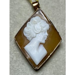 画像1: 菱形のシェルカメオペンダント1920年イギリス