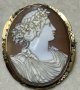 ビクトリア時代のシエルカメオブローチ1880年イギリス